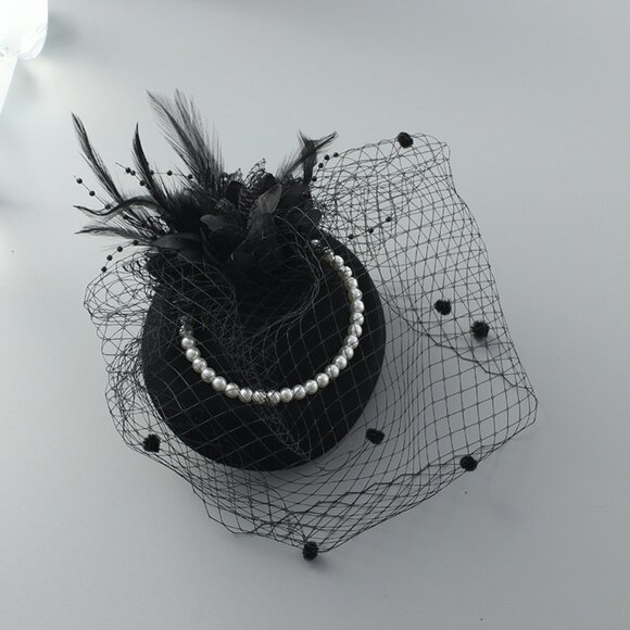 Elegant Gothic Lolita Tea Party Hat - Picture 2 of 2